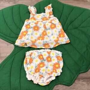 Angel Dear 6-12M Floral Gauze Set Outfit
